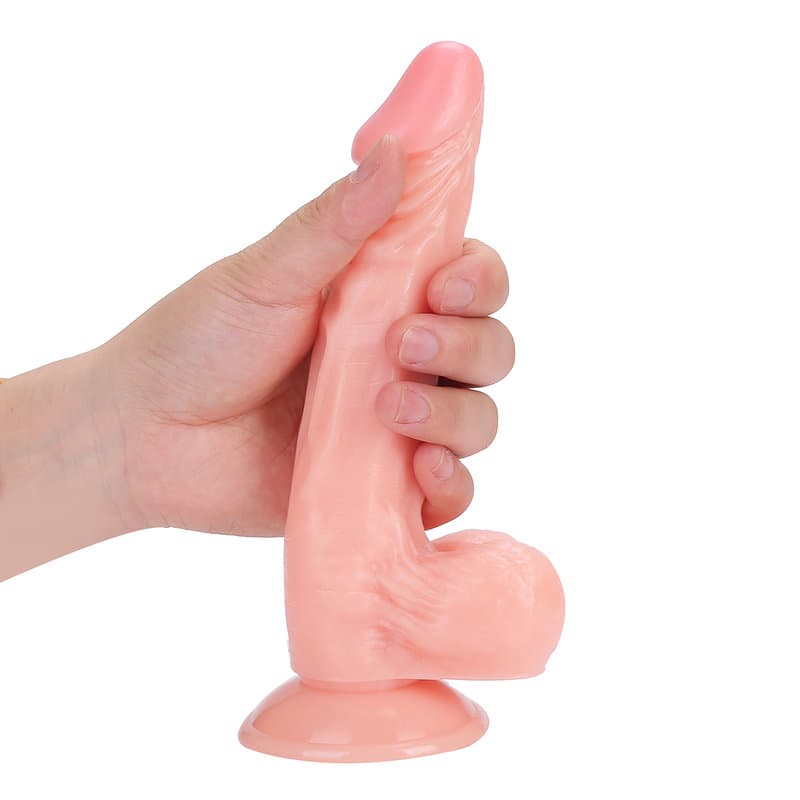 21 Cm. Abner Ultra Gerçekçi Doku Vantuzlu Testisli Dildo