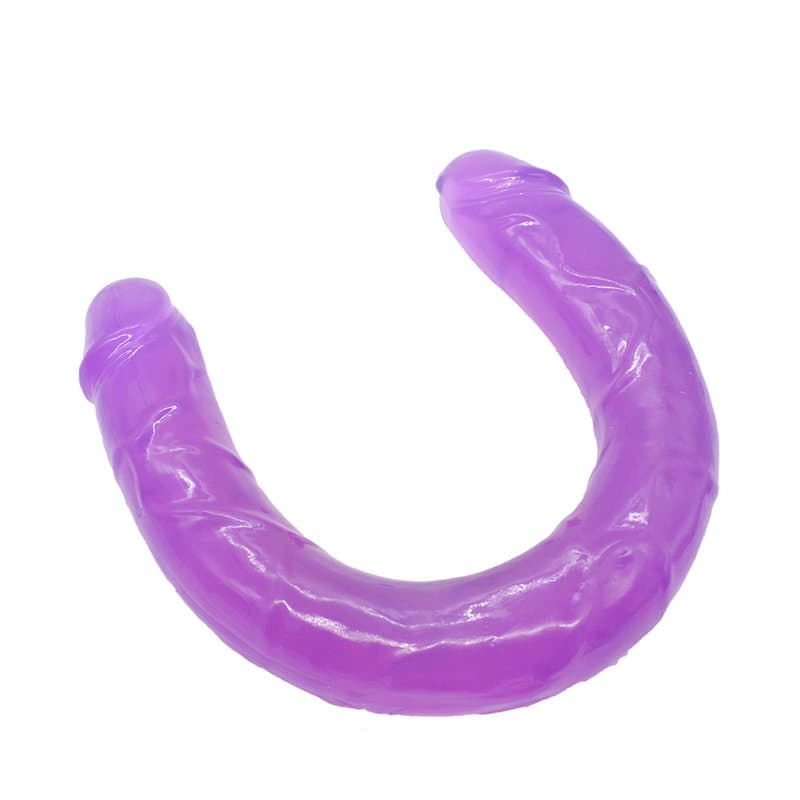 Double Dong – 40 Cm. – Çift Başlı Realistik Lezbiyen Dildo (Jelly Mor)